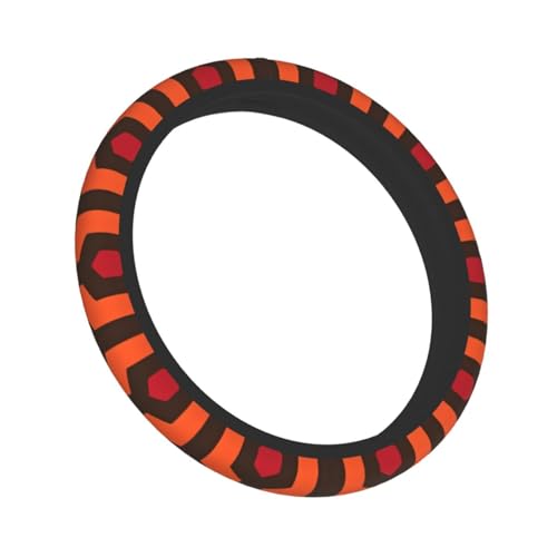 Overlook Hotel Carpet Steering Wheel Cover,Warm in Winter and Cool in Summer,15 in Universal Accessory for Diverse Car Fashion Elastic Breathable Silicone Anti-Slip Decor Cover for Men Women - color: Overlook Hotel Carpet