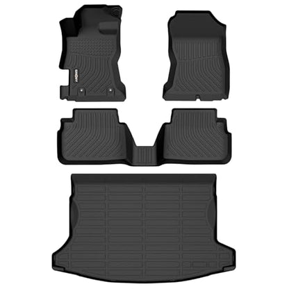 GINOWY-Floor Mats & Cargo Liner for Subaru Crosstrek 2018-2023& Impreza (Not Hybrid Models) 2017-2023, TPE All Weather Crosstrek Floor Mats, Non-Slip Waterproof Floor Liners Accessories Black - style: 47) for Subaru Crosstrek 2018-2023 Full Set