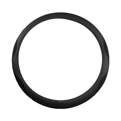 Car Steering Wheel Cover, Microfiber Breathable Ice Silk Leather Steering Wheel Cover Soft Anti-Slip Safety, 15inch Four Season Universal Fits for Most Truck,SUV,Cars (Black Ice Silk) - color: Black Ice Silk