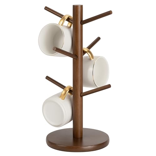 MyLifeUNIT Mug Holder Tree, Coffee Cup Holder with 6 Hooks (Brown) - color: Brown