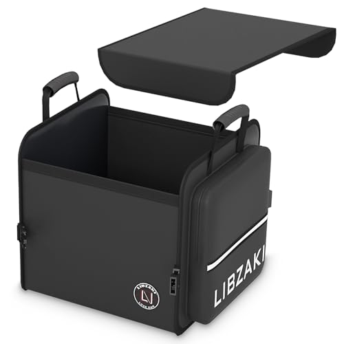 LIBZAKI Car Trunk Storage Organizer, Collapsible Trunk Storage Box for Car Truck SUV-Black - color: Black, size: Small