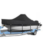 Heavy Duty Boat Center Console Cover, Waterproof Boat Covers 16-18.5 FT with Motor Cover and Metal Windproof Adjustable Buckle, Black - color: Black-1, size: 16'-18.5' Length , Beam Width up to 98" W