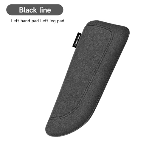 Italian Alcantara Style Fur Car Elbow Rest Pad - Universal Armrest & Knee Cushion - Thigh Support Comfort Pillow - color: Black Line Left