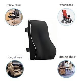 Memory Foam Lumbar Support Pillow for Office Chair, Car & Home – Ergonomic Back Cushion for Lower Back Pain Relief, Posture Alignment & Long Sitting Comfort.