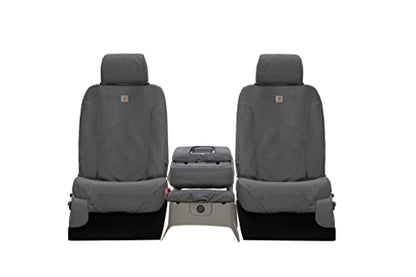 Covercraft Carhartt SeatSaver Custom Seat Covers | Fits 2015-2018 Ford F-150 | 1st Row 40/20/40 Bench Seat, Duck Weave Gravel