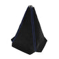 BESULEN Car Shift Boot Cover, Suede Leather Shift Knob Boot Dust Cover, Manual/Auto Shifter Boot Sleeve Replacement, Handbrake Gaiter Boot Dust Cover Car Interior Accessories, Black/Blue - color: Black/Blue