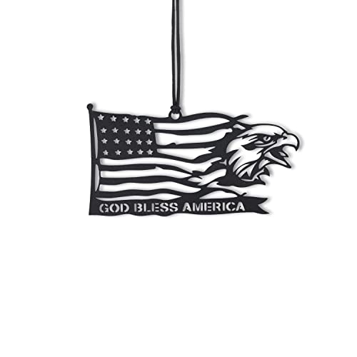 Rear View Mirror Accessories - Car Mirror Hanging Accessories - Car Pendant, Car Charms Ornament - Swinging Ornaments Cars Accessory for Men and Women Hanger - Black (USA Eagle Flag) - style: USA Eagle Flag