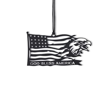 Rear View Mirror Accessories - Car Mirror Hanging Accessories - Car Pendant, Car Charms Ornament - Swinging Ornaments Cars Accessory for Men and Women Hanger - Black (USA Eagle Flag) - style: USA Eagle Flag