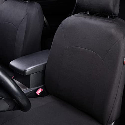 Flying Banner Car Seat Covers Front Seats Rear Bench Polyester car seat Protectors Easy installations Rear Bench Split Classic Man Lady Truck Soid Black - color: Solid Black