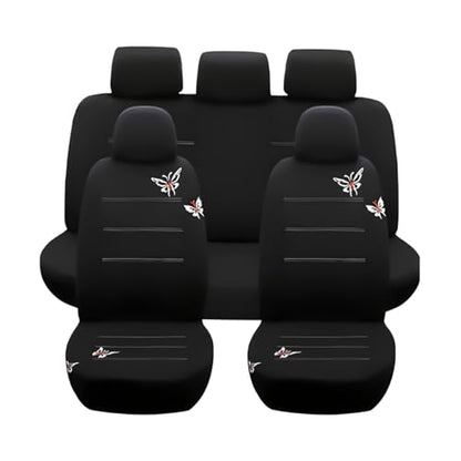9PCS Full Set Car Seat Covers, Automotive Front and Rear Split Bench Protector Cover Set, Light Breathable Durable Washable, Airbag Compatible, Universal for SUV, Truck, RV, Van, Sedan