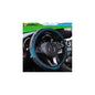 15 Inch Car Leather Steering Wheel Cover, Automotive Accessories Elastic Breathable Anti-Slip Soft Wheel Protector Fits Men and Women, Suitable for SUVs, Trucks, Vehicles and RVs (Dark Green) - color: Dark Green