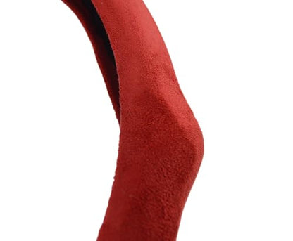 Quick Install Sporty Suede Steering Wheel Cover with Red Grips Universal fit Any 14 ½ to 15 inches Car SUV Pickup Steering Wheel - color: Black+Red Sides, size: Suede