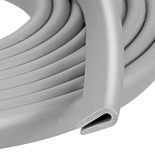 Rubber U Channel Edge Trim, Door Seal Strip, Fits Edge up to 1/16 Inch (1. 6mm) U Shape Weather Stripping(20 Feet,Gray) - color: Gray, size: 20 Feet