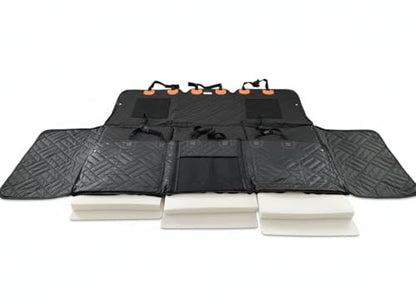 Back Seat Extender for Dogs Thick Foam Cushion, Hard Bottom Dog Car Seat Cover for Back Seat, Waterproof Dog Hammock for Car, Backseat Pet Cover for SUV, Truck, Car