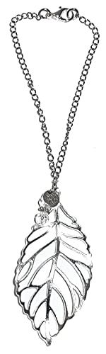 Rear View Mirror Car Charm Ornament, Sun Catcher, Hanging Pendent, Stainless Steel Chain. Comes in a Gift Bag (Leaf) - size: Leaf