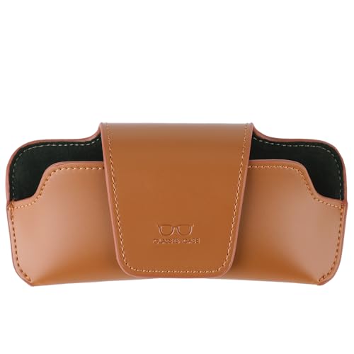 Sunglass Holder for Car Visor, Car Sunglasses Holder Leather, Eyeglasses Holder Glasses Storage Case Visor Accessories - color: Brown
