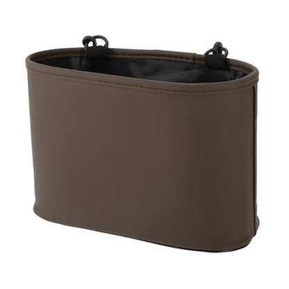 Car Trash Can Portable and Hanging 10.2" Length 4.3" Width 6.7" Height Trash Bin Faux Leather Brown 1 Pcs - color: Brown
