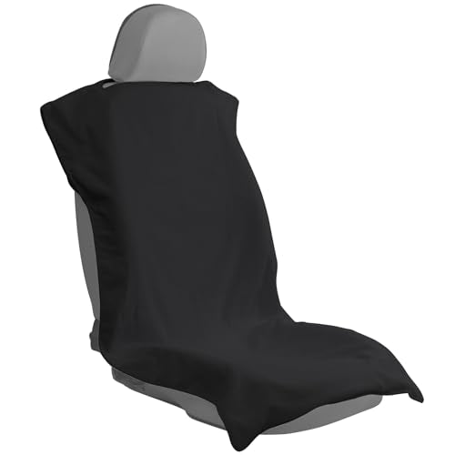 Car Seat Towel Covers Front Seats Protector for Gym and Workout, Automotive Washable Driver Cars Seat Sweat Cover for Dog, Compatible with Tesla Model Y Juniper/3/X/S (Fleece Black, 1Pcs) - color: Fleece Black, size: 1Pcs Front Seat Towel