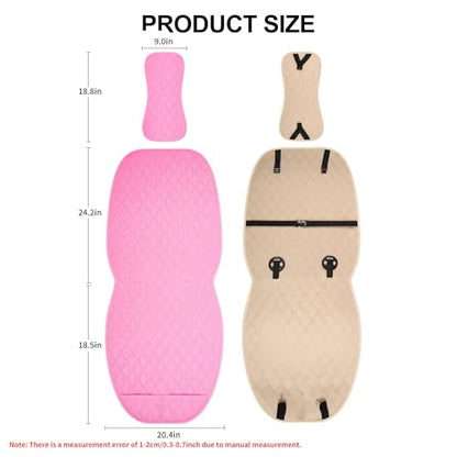 2PCS Linen Front Seat Covers for Cars Sideless Seat Covers Breathable Cloth Fabric Car Seat Protector Universal Fit Most Automotive, SUV, Trucks, Van(Pink) - color: LINEN PINK