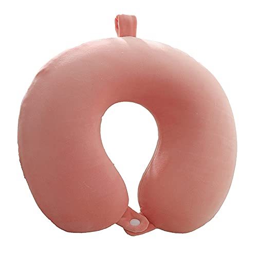 GDEOUP Travel Pillow - Memory Foam Neck Pillow Support Pillow,Luxury Compact & Lightweight Quick Pack for Camping,Sleeping Rest Cushion (Pink) - color: Pink