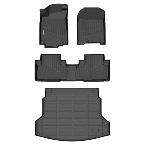 GINOWY-Floor Mats & Cargo Liner for Honda CRV 2012-2016 Only for Touring & EX-L Models, TPE All Weather CR-V Car Mats, Non-Slip Trunk Mat Floor Liners Waterproof Custom Fit Accessories Mats Black - style: 15) for Honda CRV Touring & EX-L 2012-2016 Full Se