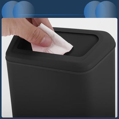 Car Trash Can Car Door 6.3" Length 2.8" Width 5.5" Height Auto Trash Bin Plastic Black Hanging - color: Black