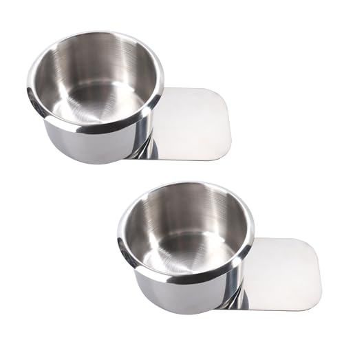 GSE Games & Sports Expert Stainless Steel Cup Holder, Drop-in Cup Holder for Casino Poker Tables, Work Desks, Boats, RVs, Cards & Trucks (Slide Under) - color: Small, style: 2-Pack