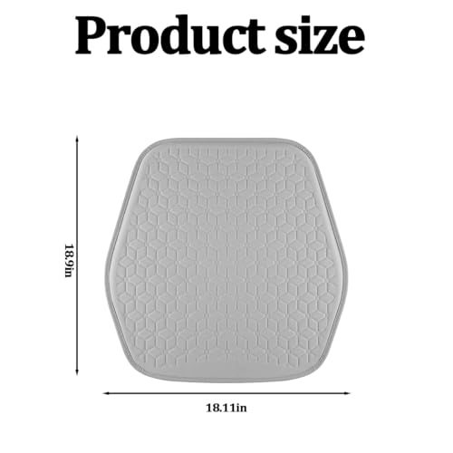 Gel Car Seat Cushion, Soft Cooling Honeycomb Non-Slip Vehicle Seat Bottom Mat for Long Sitting, Breathable Automotive Interior Chair Pad to Reduce Sweat, Universal for Truck SUV RV (Gray) - color: Gray
