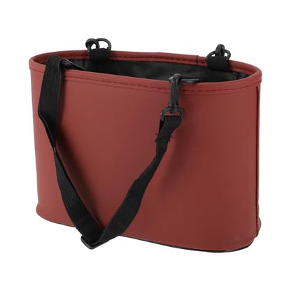 Car Trash Can Portable and Hanging 10.2" Length 4.3" Width 6.7" Height Trash Bin Faux Leather Wine Red 1 Pcs - color: Wine Red