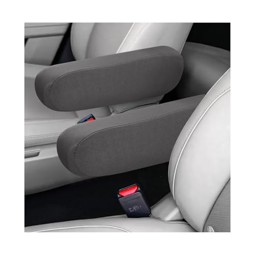 2 PCS Car Front Seat Armrest Covers, Soft Elastic Fabric Vehicle Seat Arm Rest Cushion, Comfortable Seats Armrest Protector Replacement for Most Cars, Car Accessories (Gray) - color: Grey