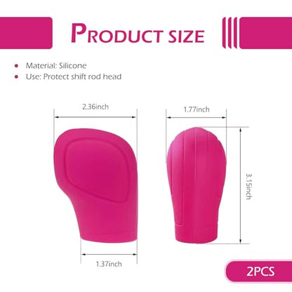 MLY 2 PCS Pink Gear Shift Cover, Flexible Silicone Anti-Slip Shift Knob Cover, Scratch-Proof Protector with Opening Design, Universal Shifter Handle Cover for Car Accessories (Pink)