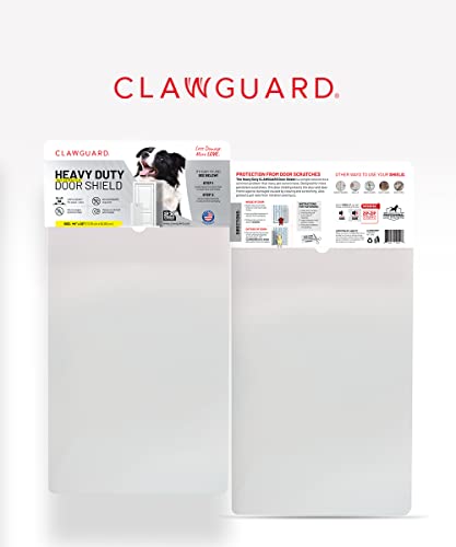 CLAWGUARD Heavy Duty Door Scratch Shield – 20x44 in. Door Scratch Protector Dog & Cat – Clear Wall, Frame & Furniture Cat Scratch Protectors