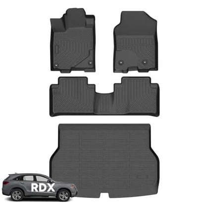 Wayhigh® Floor Mats & Cargo Liner for Acura RDX 2013-2015, All Weather TPE Car Mats Waterproof Heavy Duty Floor Liners Custom Fit for RDX Accessories - style: 1) For Acura RDX / 2013-2015 / Mats Set