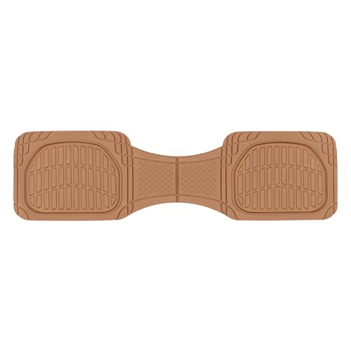 Motor Trend Premium FlexTough Deep Dish Rear Rubber Floor Mat Liners, Heavy Duty All-Weather Universal Fit Trim-to-Fit Floor Mats for Cars Sedans Trucks SUVs, Durable & Easy to Clean Car Mats - Beige - color: Beige, size: 1 Piece