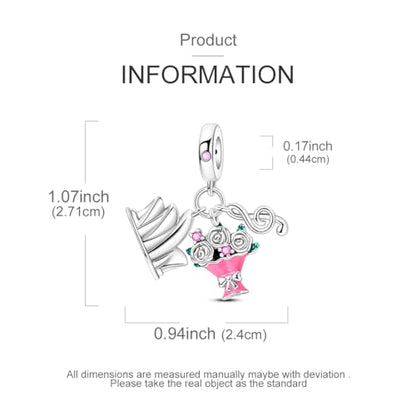NARMO Charms for Bracelets 925 Sterling Silver Star Dangle Charms Car Keys Lipstick Dangle Charm Beads for Women Bracelets Necklace - color: Opera House