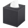 PU Leather Tissue Box Cover Square,Upgrade Large Size Napkin Holder Pumping Paper Case Dispenser,Facial Tissue Holder with Magnetic Bottom for Home Office Car Hotel Restaurant Black (Black-1) - color: Black-1