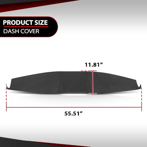 Dashboard Dash Cover Compatible with Ford Mustang 2005-2009 Black Dash Board Cover - color: Black