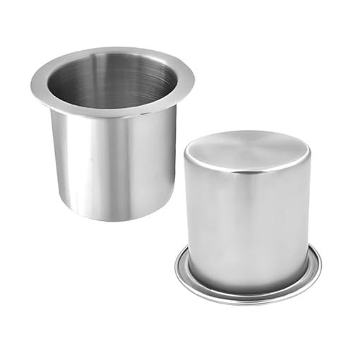 Drop-in Car Cup Drink Holder, 2PCS Stainless Steel Vehicle Insert Water Bottle Holder, Scratch-Resistant Automotive Interior Poker Table Drink Mount, Universal for SUV RV Truck
