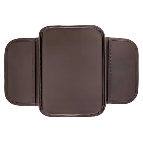 Car Armrest Box Mat, Car Center Console Cover, Arm Rest Cover for Car, Car Console Covers, Wear-Resistant and Durable, Soft and Comfortable, Suitable for Most Cars (Brown) - color: Brown
