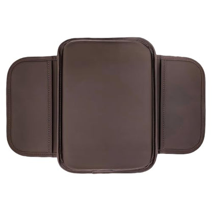 Car Armrest Box Mat, Car Center Console Cover, Arm Rest Cover for Car, Car Console Covers, Wear-Resistant and Durable, Soft and Comfortable, Suitable for Most Cars (Brown) - color: Brown