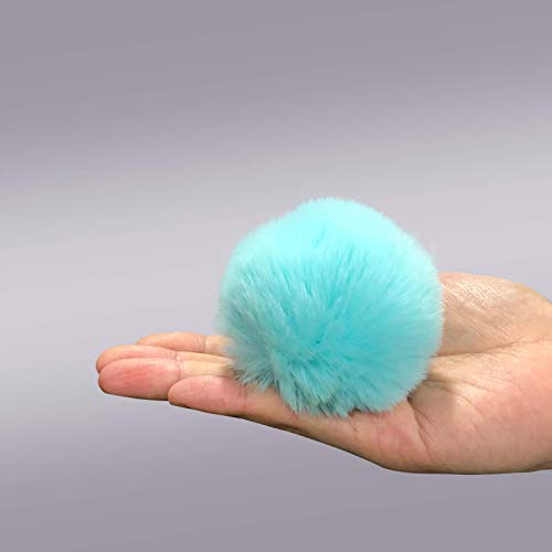 Cute Faux Rabbit Fur Ball Pom Pom Keychain Car Key Ring Handbag Tote Bag Pendant Purse Charm - color: Green