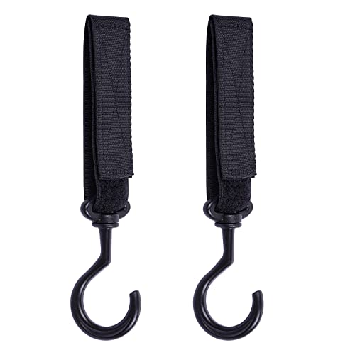 Wisdompro Car Seat Headrest Hook, 2 Pack Multi-Purpose Hanger for Handbag, Purse, Coat, Clothes & Grocery Bag - Black