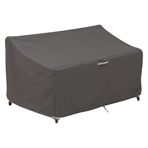 Classic Accessories 55-424-045101-EC Ravenna Water-Resistant 88 Inch Deep Seated Patio Loveseat Cover,Taupe,Large, Patio Furniture Covers - size: 88 Inch