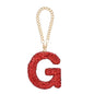 MECCANIXITY Bling Car Letter Charm, Initial G Letter Interior Car Rear View Mirror Decoration Hanging Crystal Ornaments for Women Bags Water Cup DIY Craft, Red - style: Letter G