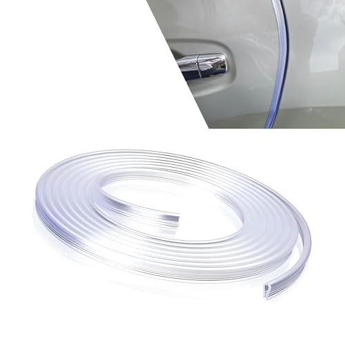 Car Door Edge Guard, 16.4 ' Scratch-Resistant U-Shaped Cuttable Protective Trim with Double-Sided Tape, Waterproof Cushioning Invisible Door Entry Guard, Universal Sealing Strip (Transparent)