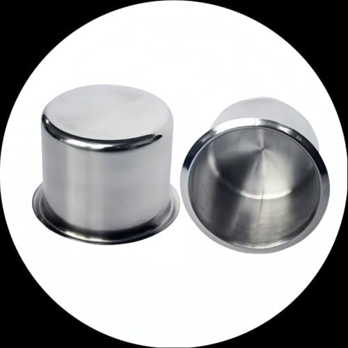 2Pcs Stainless Steel Drop-in Cup Drink Holder Silver Game Table Cup Holder Insert Cinema Sofa Drop-in Drink Cup Holder for Sofa, Boats, Bench, Desk, RV Cars (OD 4.2" ID 3.3")