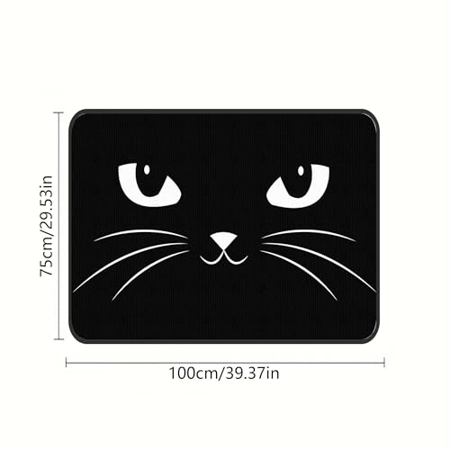 Universal Car Trunk Mat 29" x 39", Black Cat Theme All Weather Trunk Protection Cargo Liner, Durable Cargo Mat Rear Trunk Liner, Stylish Vehicle Interior Accessories Suitable for Most Car Models - color: Black Cat Theme