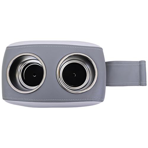Boat Cup Holder Pontoon Cup Holder Double Drink Holder Portable Drink Bottle Holder Stainless Steel Universal Drinks Holder Beverage Holder for Boat Yacht RV Car (White and Gray) - color: White and Gray