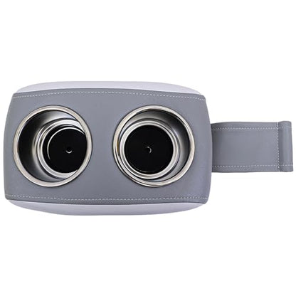 Boat Cup Holder Pontoon Cup Holder Double Drink Holder Portable Drink Bottle Holder Stainless Steel Universal Drinks Holder Beverage Holder for Boat Yacht RV Car (White and Gray) - color: White and Gray