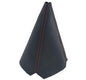 Universal Car Shift Knob Boot Dust Cover, Shift Boot Cover, Made of Black Pu Leather with Black and Blue Seams (Red)